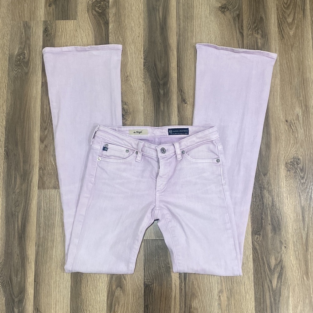 AG Adriano Goldschmied Women’s “The Angel” Lilac Colored Flared Jeans - Size 26